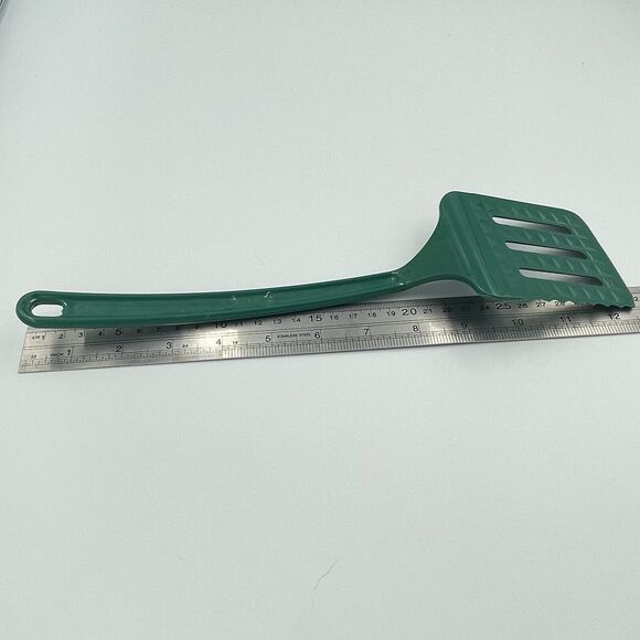 Vintage GREEN Ultratemp Spatula Serrated Edge MADE IN USA Robinson Knife Co 12.5 - Picture 6 of 7